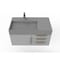 Castello Usa Amazon 36" Wall Mounted  Gray Vanity With Gray Top And Gold Handles CB-MC-36G-GLD-2056L-GR - alternate 5